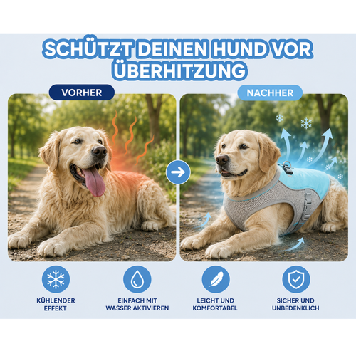 Leichte atmungsaktive Kühlweste für Hunde -perfekt für die heißen Tage