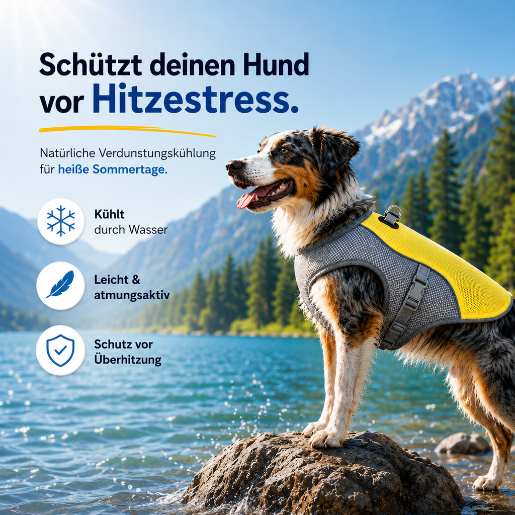 Leichte atmungsaktive Kühlweste für Hunde -perfekt für die heißen Tage