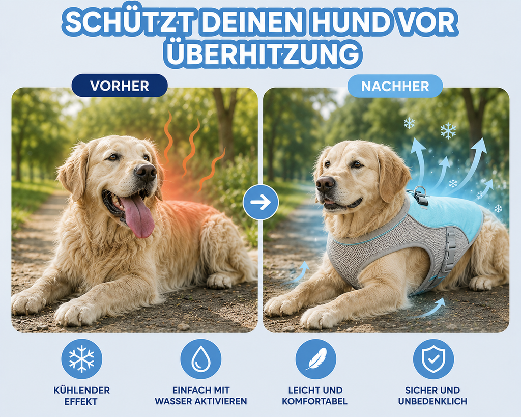Leichte atmungsaktive Kühlweste für Hunde -perfekt für die heißen Tage