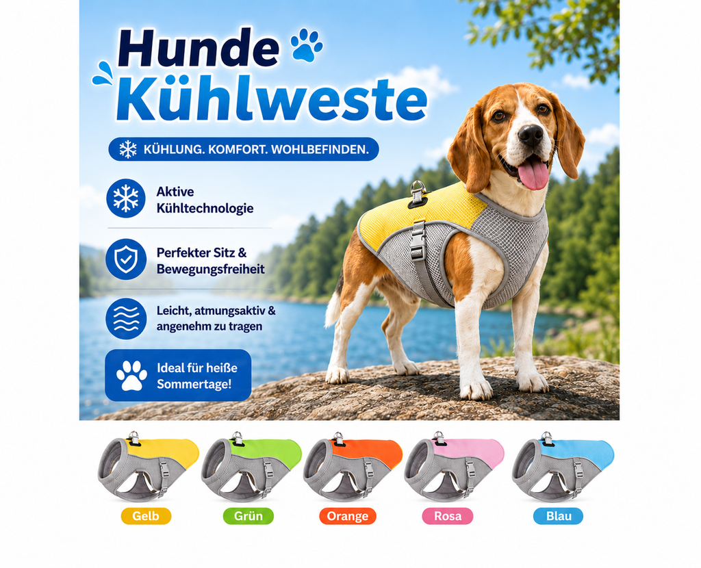 Leichte atmungsaktive Kühlweste für Hunde -perfekt für die heißen Tage
