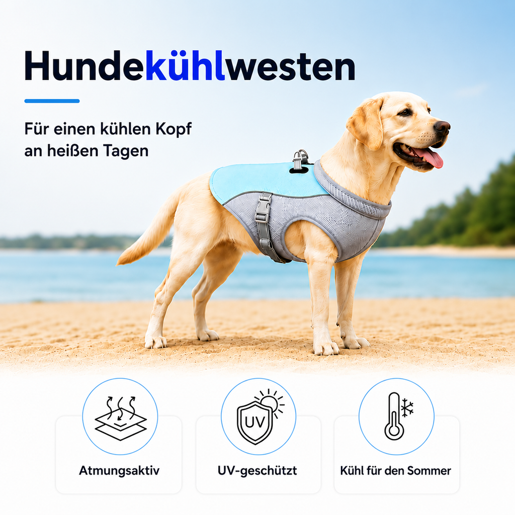 Leichte atmungsaktive Kühlweste für Hunde -perfekt für die heißen Tage