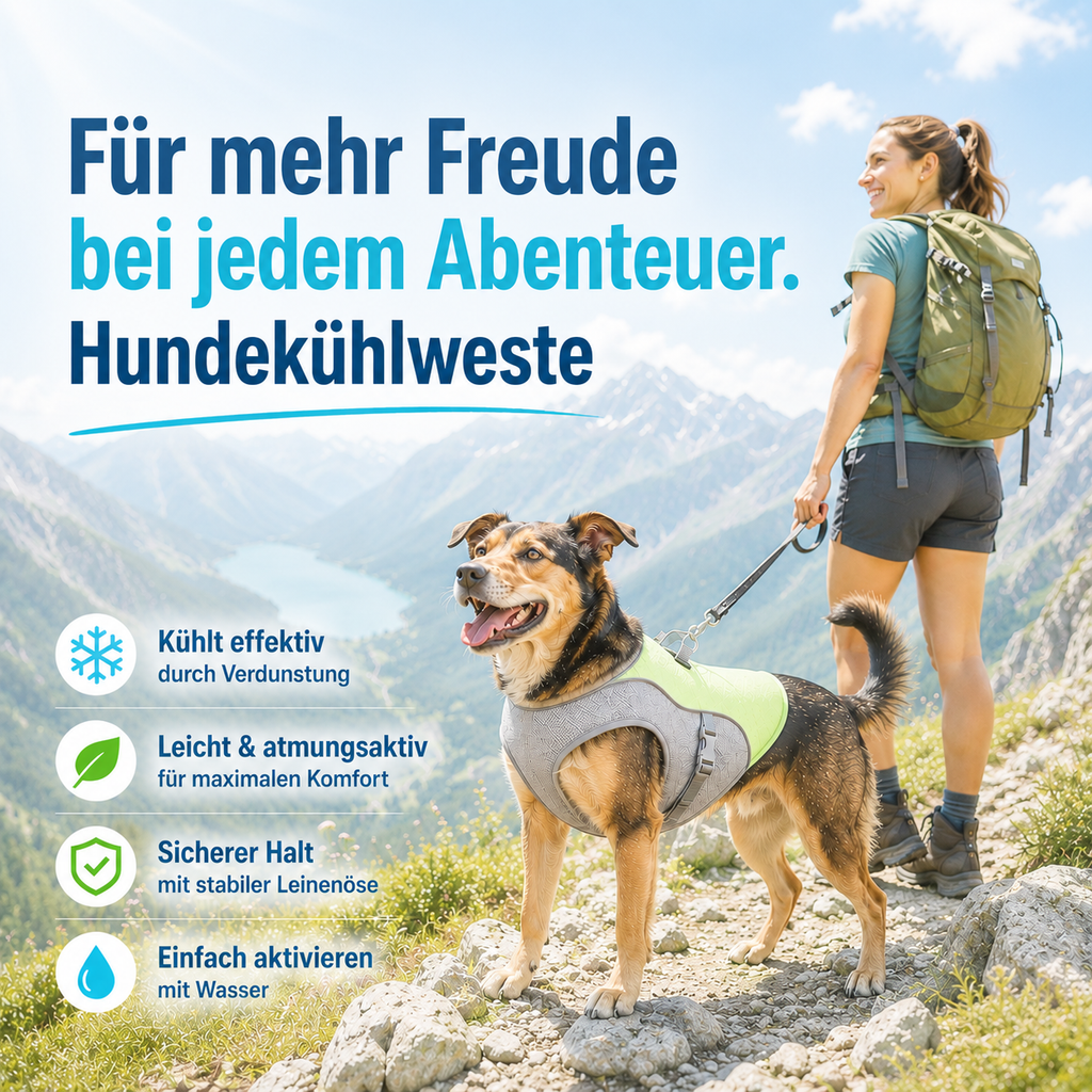 Leichte atmungsaktive Kühlweste für Hunde -perfekt für die heißen Tage