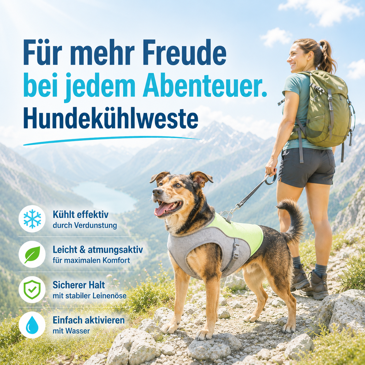 Leichte atmungsaktive Kühlweste für Hunde -perfekt für die heißen Tage